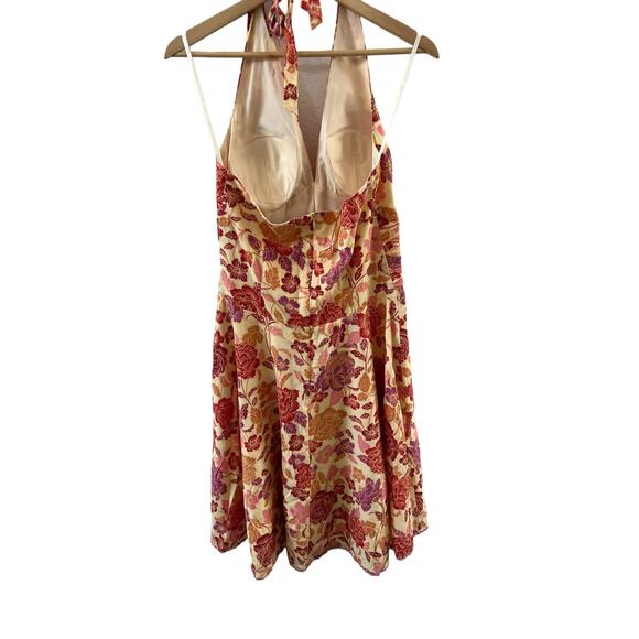 Philip Decaprio Womens Halter Neck Floral Mini Summer Dress Padded Size 8 | P303 - Picture 6 of 16